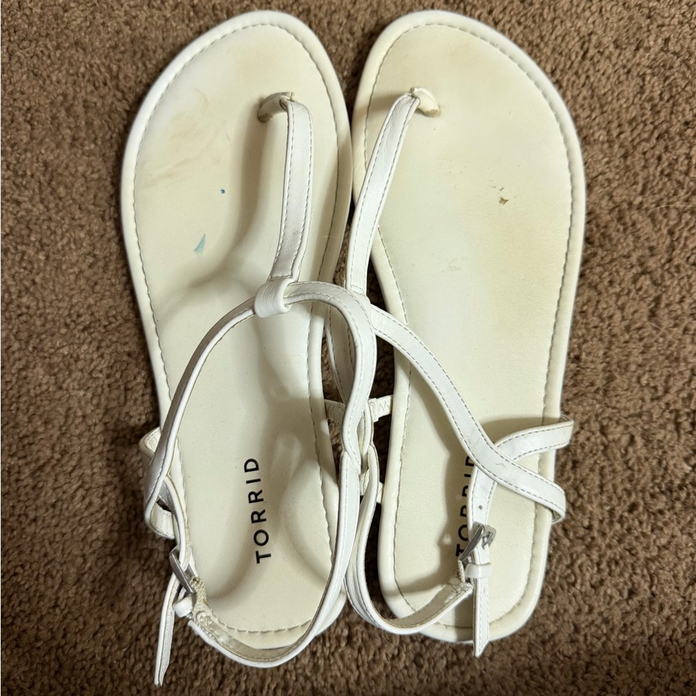 Torrid White Strappy Sandals